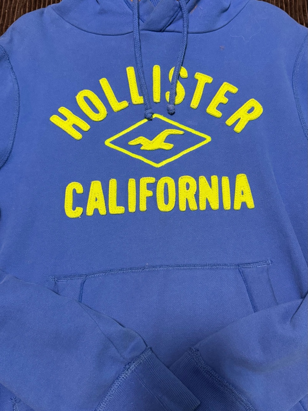 Hollister California Blue Hoodie with Green Logo